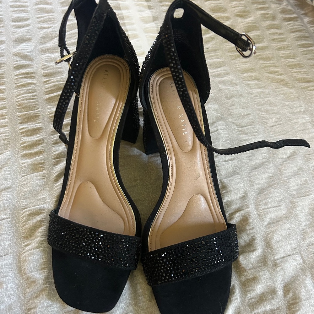 Black Bedazzled Heels